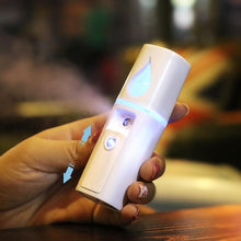 Load image into Gallery viewer, Portable Small Humidifier USB Rechargable Handheld Water Meter Charging Mini Steamed Face Humidifier With/Without Mirror
