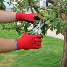 Load image into Gallery viewer, Hot Sale 6 Pairs GMG CE Certificated EN388 Red Polyester Black PU Work Safety Gloves Mechanic Working Gloves
