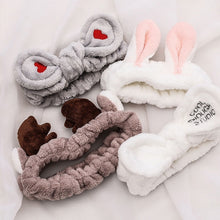 Load image into Gallery viewer, Wash Face Hair Holder Hairbands Soft Warm Coral Fleece Bow Animal Ears Headband For Women Girls Turban Fashion Hair Accessories
