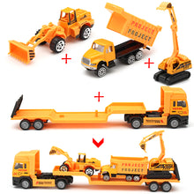 Load image into Gallery viewer, 4in1 Kids Toy Recovery Vehicle Tow Truck Lorry Low Loader Diecast Model Toys Construction Xmas
