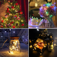 Load image into Gallery viewer, 2M 5M 10M LED String lights Silver Wire Christmas Garlands Festoon led Fairy Light Christmas Decorations for Home Room Tree
