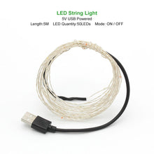 Load image into Gallery viewer, 2M 5M 10M LED String lights Silver Wire Christmas Garlands Festoon led Fairy Light Christmas Decorations for Home Room Tree
