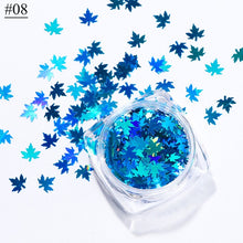 Load image into Gallery viewer, 1 Box Maple Leaves Nail Art Sequins Holographic Glitter Flakes Paillette Chameleon Stickers For Nails Autumn Design Decor SA1528
