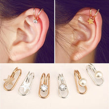 Load image into Gallery viewer, 1 Pcs Women Creative Ear Nail Temperament Single Drill Star Clip U Type Ear Clip
