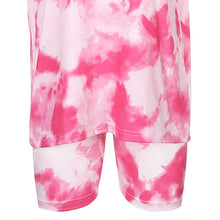 Load image into Gallery viewer, IAMHOTTY   Tie Dye Print Basic Tshirt Shorts Two Piece Set Women Casual Outfits lounge Wear Jogging Femme Biker Shorts Tees Summ
