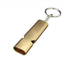 Load image into Gallery viewer, Aluminum Double Tubes Whistle 120 Decibels High Decibel Outdoor Life-Saving Emergency Whistle Wilderness Survival Gadget
